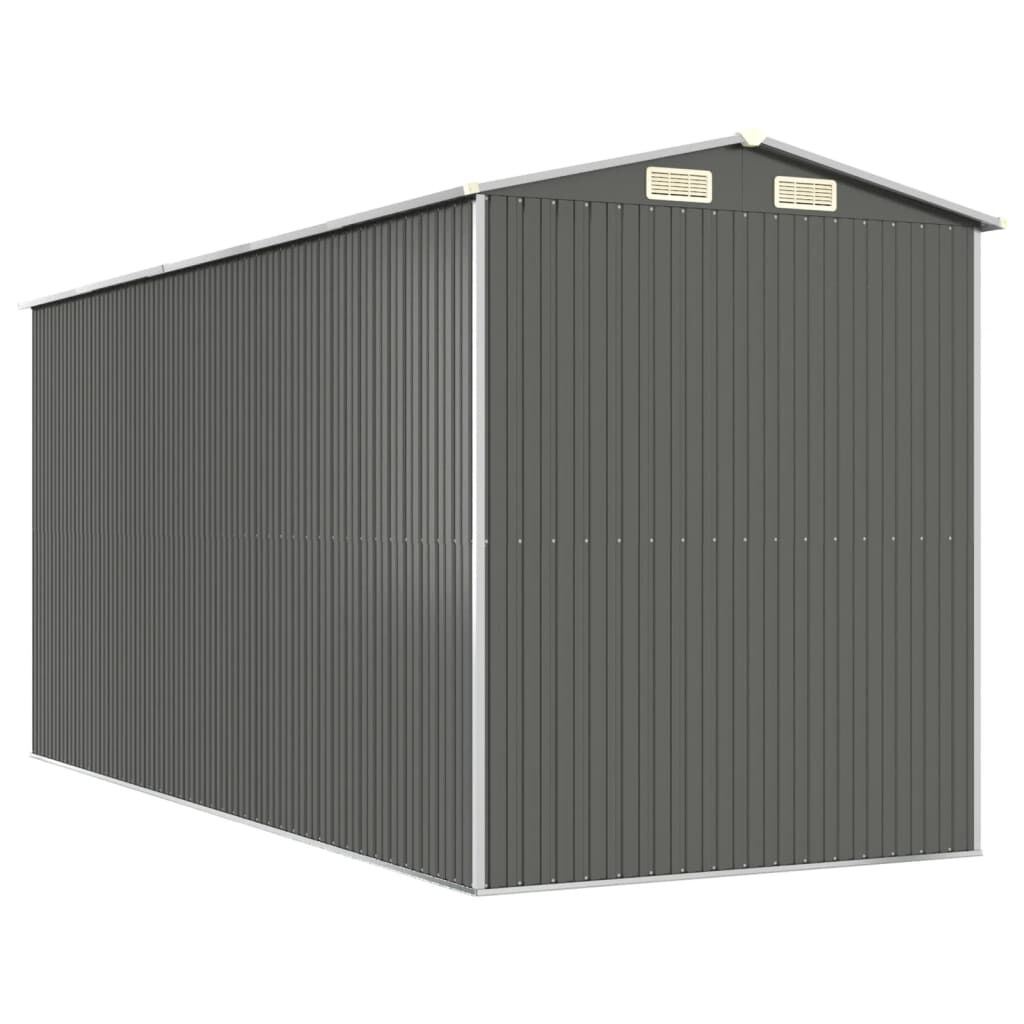 vidaXL Αποθήκη Κήπου Ανοιχτό γκρι 192x440x223 εκ. Γαλβανισμένο Ατσάλι