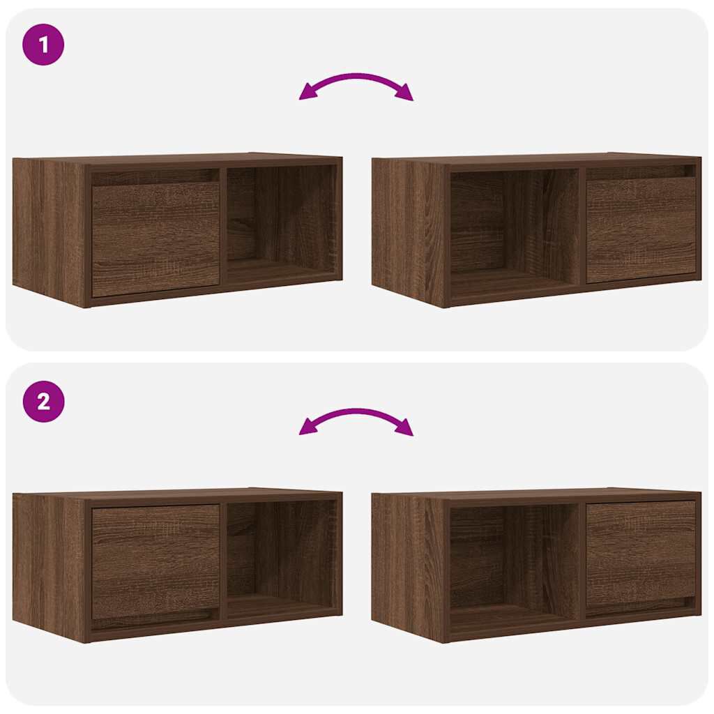 vidaXL Έπιπλα Τηλεόρασης 2 τεμ. 60x31x25,5 εκ. Επεξεργασμένο Ξύλο
