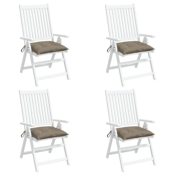 vidaXL Μαξιλάρια Καρέκλας Κήπου 4 τεμ. Taupe 50x50x7 εκ. Oxford Ύφασμα