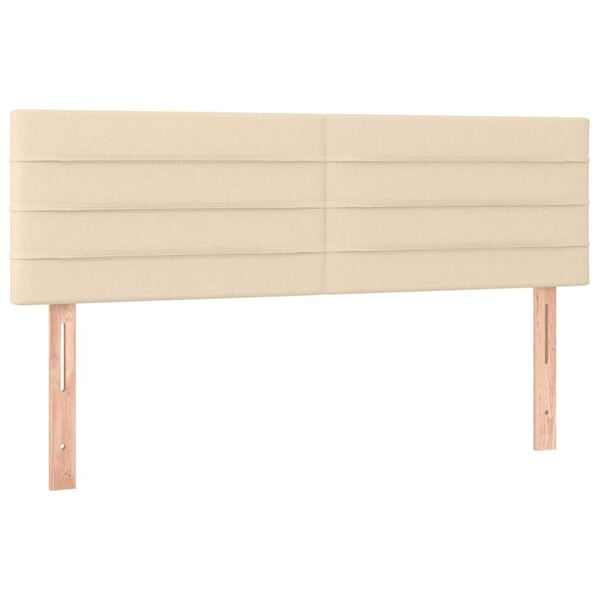 vidaXL Κρεβάτι Boxspring με Στρώμα Κρεμ 140x200 εκ. Υφασμάτινο