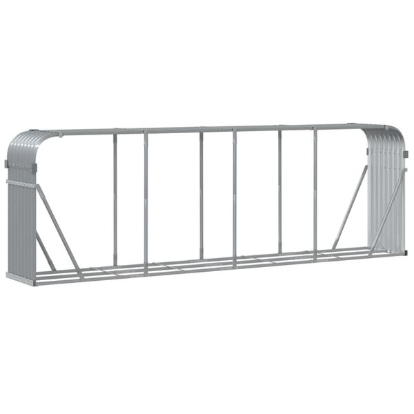 vidaXL Ξυλοθήκη Αν. Γκρι 300x45x100 εκ. από Γαλβανισμένο Ατσάλι