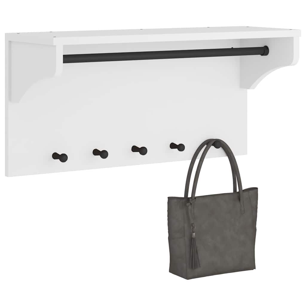 vidaXL Επίτοιχη κρεμάστρα παλτών SANDNES Λευκό 87x30x42 εκ. Πεύκο ξύλο
