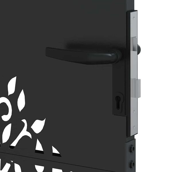 vidaXL Πύλη Κήπου Μαύρο 105 x 100 εκ Ατσάλι με Επικάλυψη Πούδρας