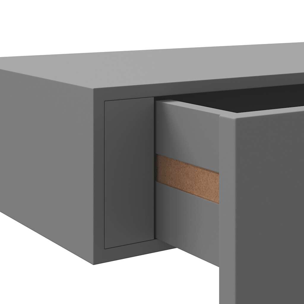 vidaXL Ράφι Επιτοίχιο με Συρτάρι Γκρι 40 x 23,5 x 10 εκ. από MDF