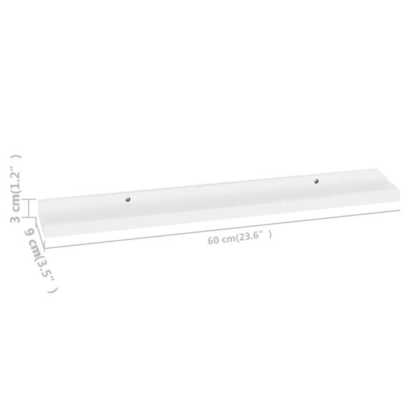 vidaXL Ράφια Τοίχου 4 τεμ. Γυαλιστερό Λευκό 60 x 9 x 3 εκ.Λευκά