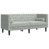vidaXL Καναπές Chesterfield Σετ 2 Τεμ. με Στηρίγματα Αν. Γκρι Βελούδο