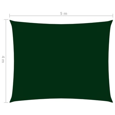 vidaXL Πανί Σκίασης Ορθογώνιο Σκ. Πράσινο 4 x 5 μ. από Ύφασμα Oxford