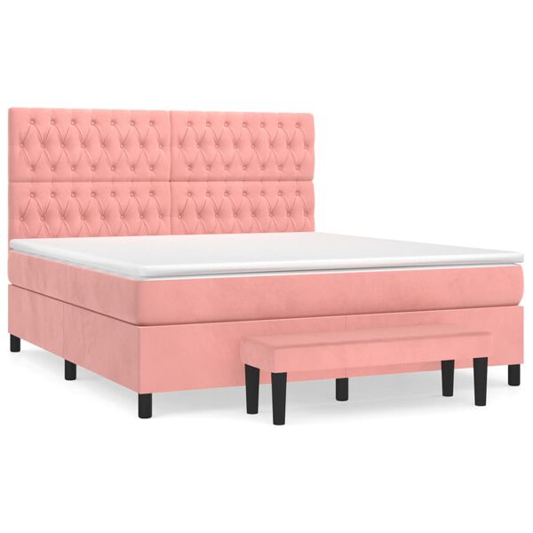 vidaXL &Kappa;&rho;&epsilon;&beta;ά&tau;&iota; Boxspring &mu;&epsilon; &Sigma;&tau;&rho;ώ&mu;&alpha; &Rho;&omicron;&zeta; 180x200 &epsilon;&kappa;. &Beta;&epsilon;&lambda;&omicron;ύ&delta;&iota;&nu;&omicron;