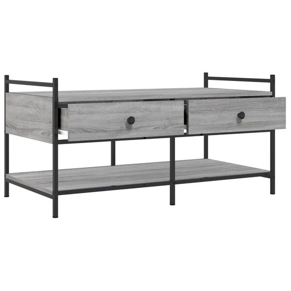 vidaXL Τραπεζάκι Σαλονιού Γκρι Sonoma 99x50x50 εκ. Επεξεργασμένο Ξύλο