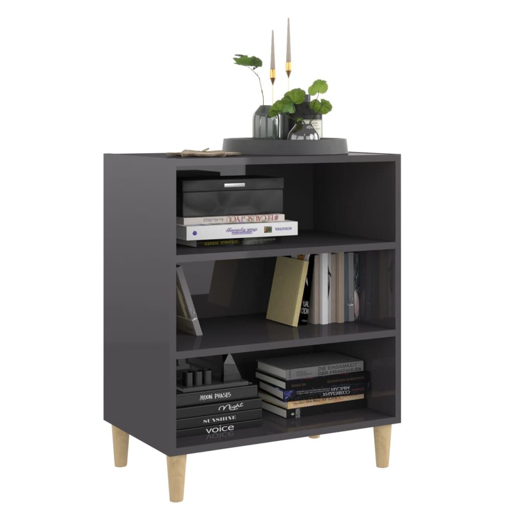 vidaXL Συρταριέρα Γυαλιστερό Γκρι 57 x 35 x 70 εκ. από Επεξ. Ξύλο