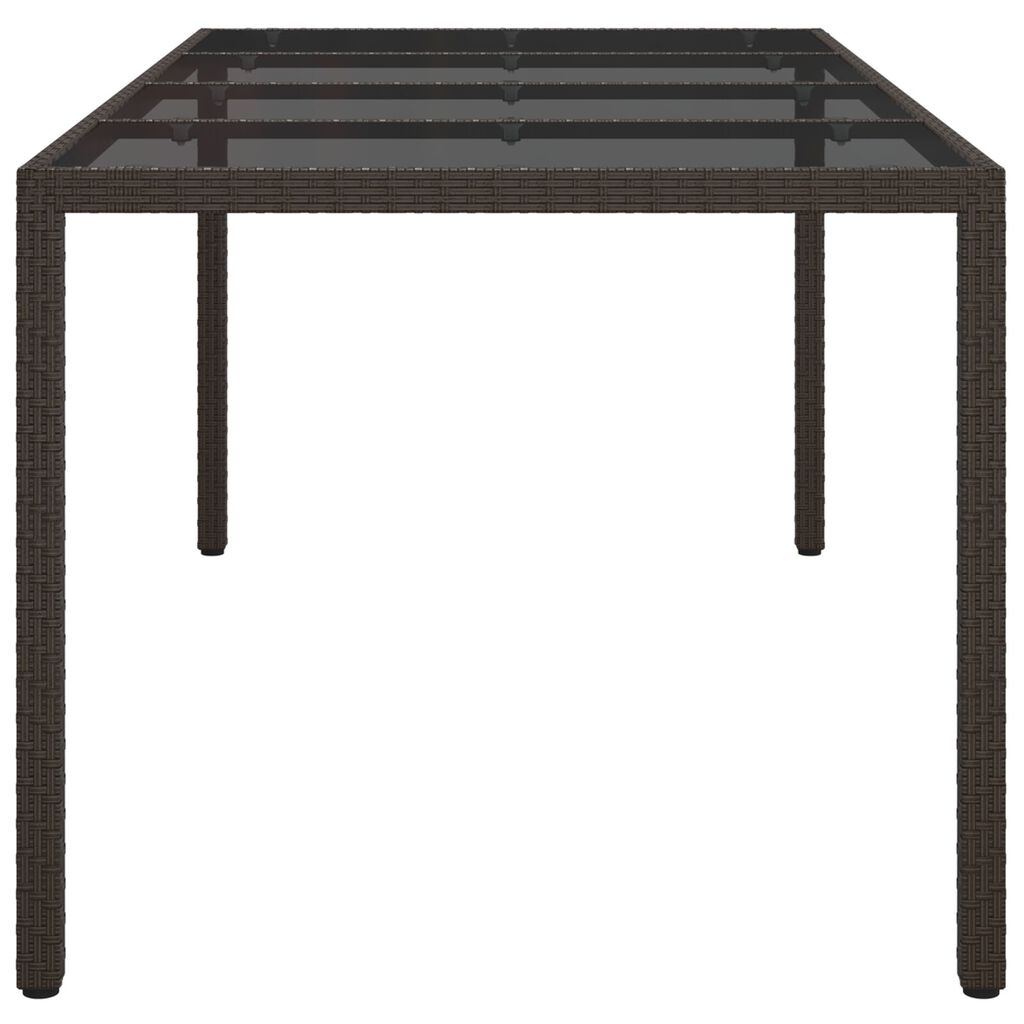 vidaXL Τραπέζι Φαγητού Κήπου Καφέ 190x90x75 εκ Πολυ Ράταν