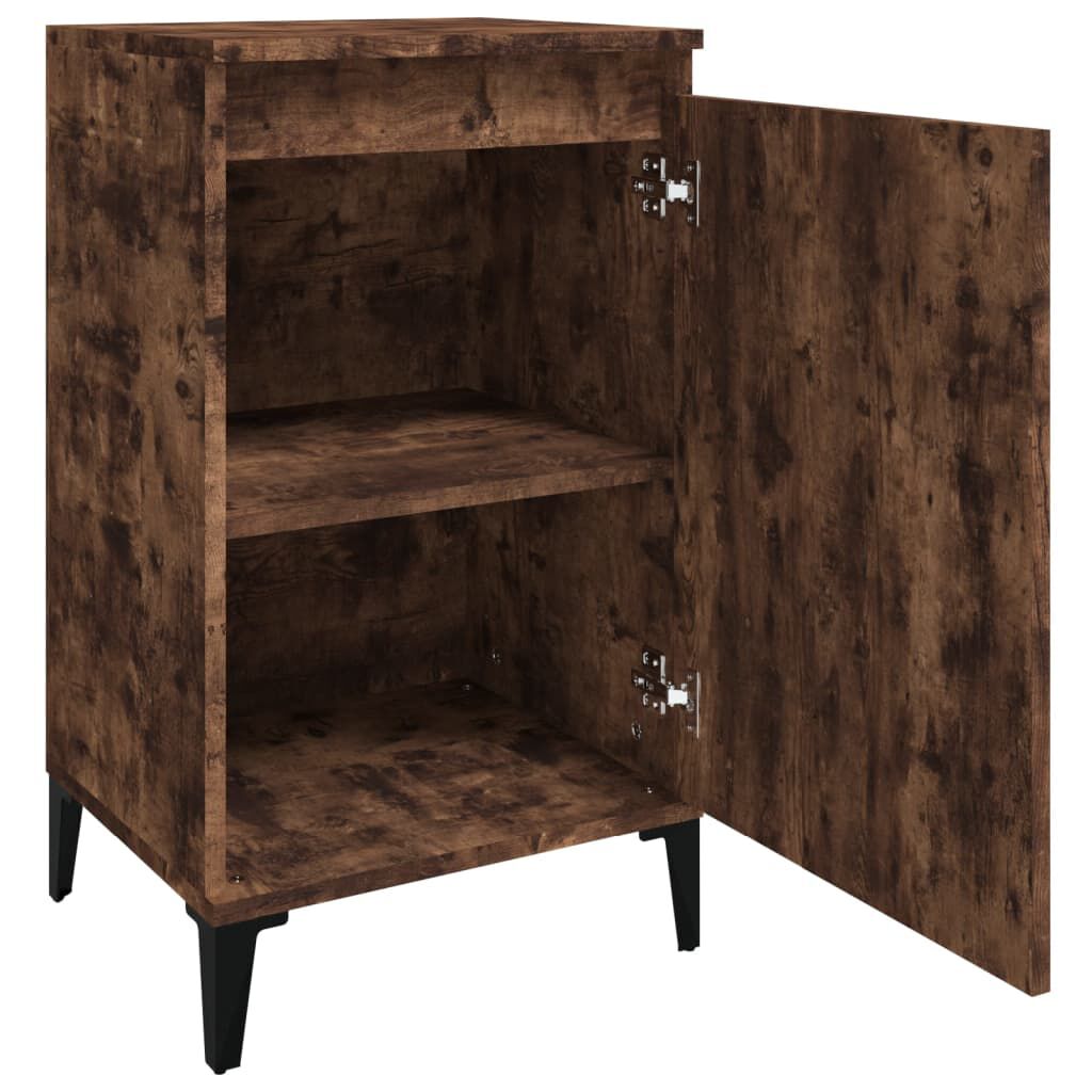 vidaXL Κομοδίνα 2 Τεμ. Καπνιστή Δρυς 40x35x70 εκ. Επεξεργασμένο Ξύλο
