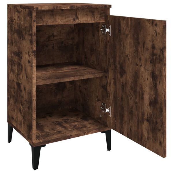 vidaXL Κομοδίνα 2 Τεμ. Καπνιστή Δρυς 40x35x70 εκ. Επεξεργασμένο Ξύλο