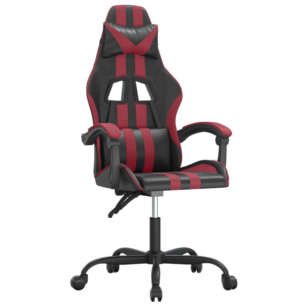 vidaXL Καρέκλα Gaming Περιστρεφόμενη Μαύρη/Μπορντό από Συνθετικό Δέρμα