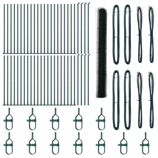 vidaXL Φράχτης με Στήλες. Πράσινο 1.6 x 100 m Ατσάλι με επικάλυψη PVC