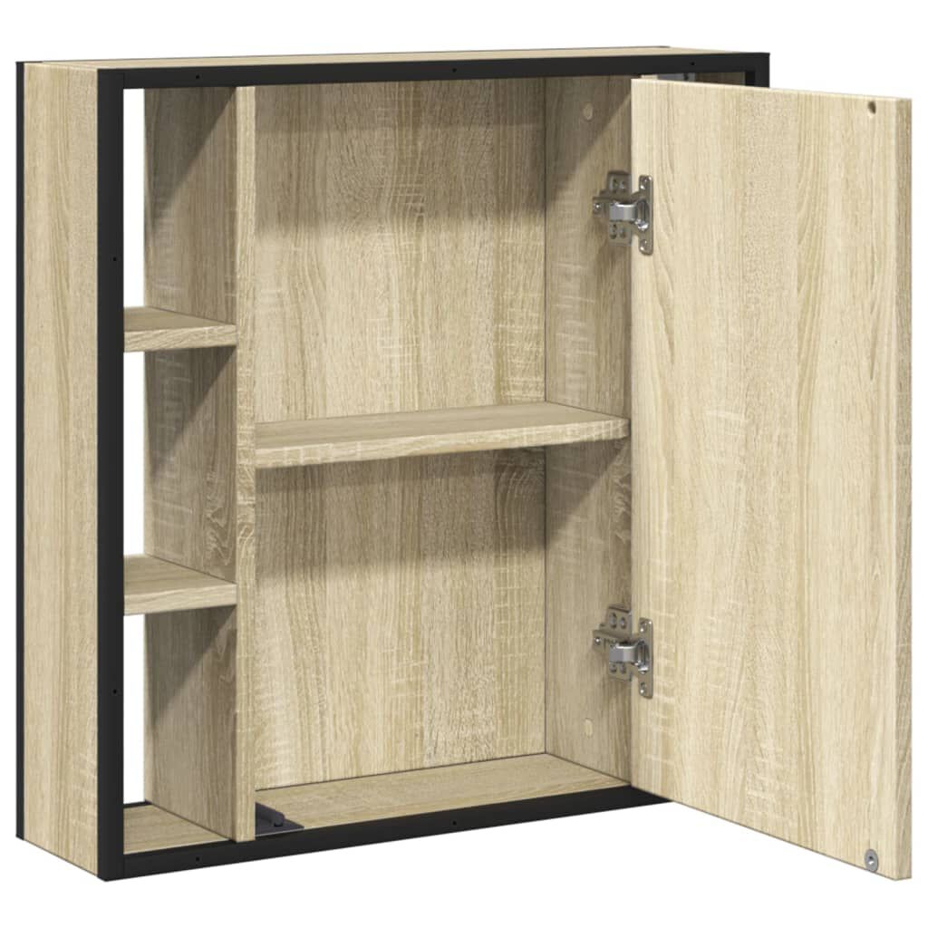 vidaXL Καθρέφτης Μπάνιου Ντουλάπι Sonoma Δρυς 60x16x60 εκ. Επεξ. Ξύλο