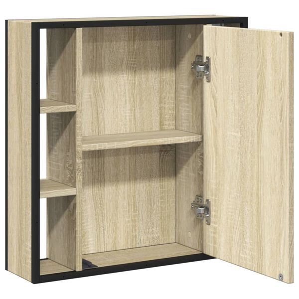 vidaXL Καθρέφτης Μπάνιου Ντουλάπι Sonoma Δρυς 60x16x60 εκ. Επεξ. Ξύλο