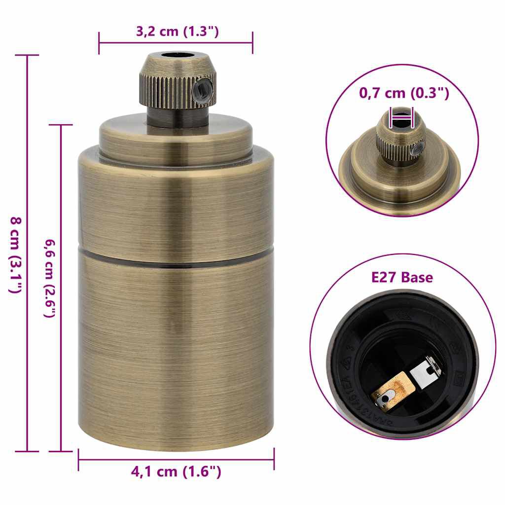 vidaXL Λαμπτήρες 2 τεμάχια Bronze E27