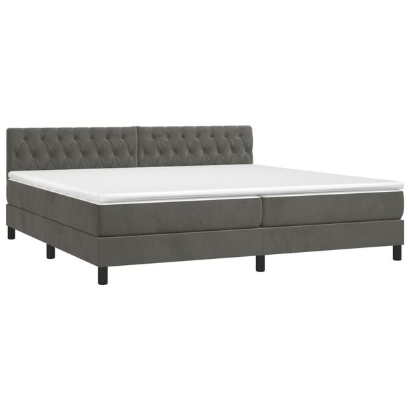 vidaXL &Kappa;&rho;&epsilon;&beta;ά&tau;&iota; Boxspring &mu;&epsilon; &Sigma;&tau;&rho;ώ&mu;&alpha; & LED &Sigma;&kappa;. &Gamma;&kappa;&rho;&iota; 200x200&epsilon;&kappa;. &Beta;&epsilon;&lambda;&omicron;ύ&delta;&iota;&nu;&omicron;