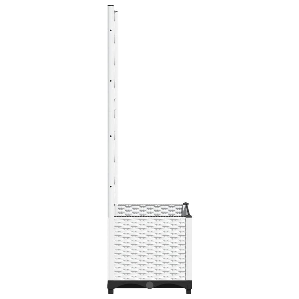 vidaXL Ζαρντινιέρα Κήπου με Καφασωτό Λευκή 40x40x136εκ. Πολυπροπυλένιο