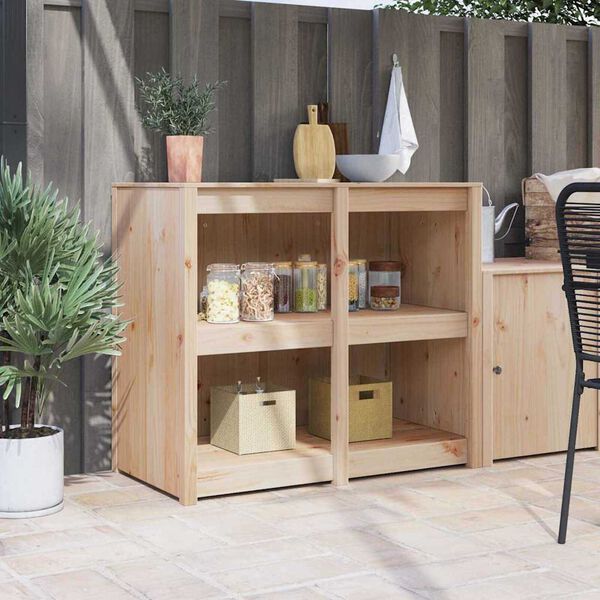 vidaXL Ντουλάπα Κουζίνας Καφέ 106 x 55 x 92 cm Μασίφ ξύλο πεύκου