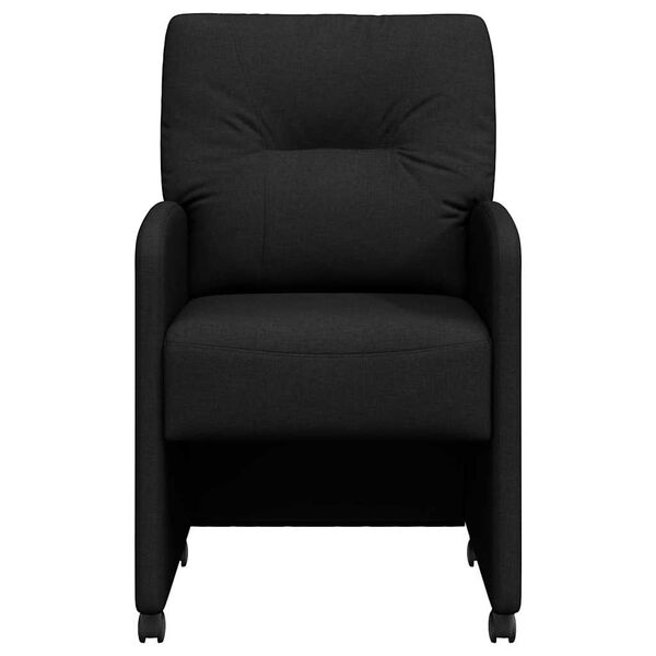 vidaXL Καρέκλες φαγητού με τροχούς 2 pcs Μαύρο 57 x 67 x 95 εκ ύφασμα