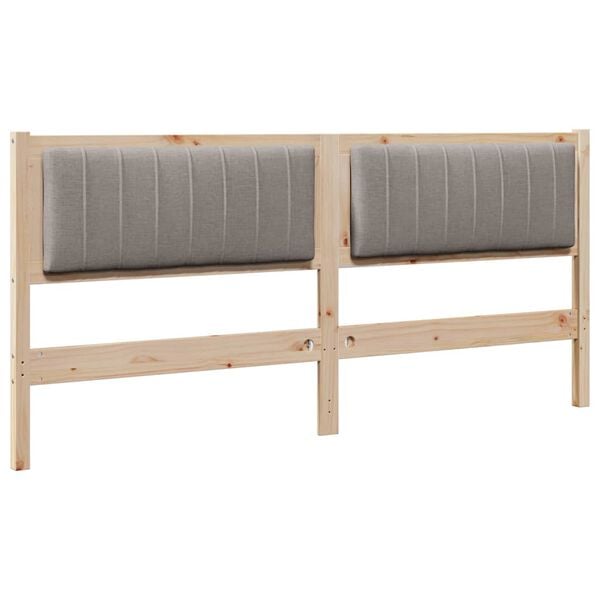 vidaXL Ταπετσαρισμένο κεφαλάρι Καφέ 180 cm Στερεά ξυλεία πεύκου