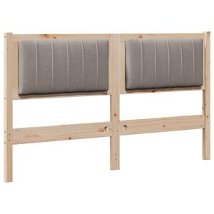 vidaXL Ταπετσαρισμένο κεφαλάρι Καφέ 135 cm Στερεά ξυλεία πεύκου