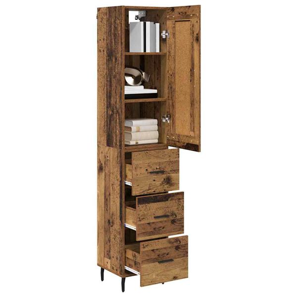 vidaXL Highboard &Pi;&alpha;&lambda;&iota;ό &Xi;ύ&lambda;&omicron; 34,5 x 34 x 180 &epsilon;&kappa;. &Epsilon;&pi;&epsilon;&xi;&epsilon;&rho;&gamma;&alpha;&sigma;&mu;έ&nu;&omicron; &xi;ύ&lambda;&omicron;
