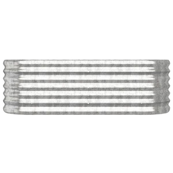 vidaXL Ζαρντινιέρα Υπερυψωμένη Ασημί 114x40x36 εκ. Ατσάλι Ηλεκτρ. Βαφή