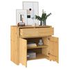 vidaXL Πλαϊνό γραφείο Drammen Δρυς 79 x 43 x 75.5 εκ Μασίφ ξύλο πεύκου