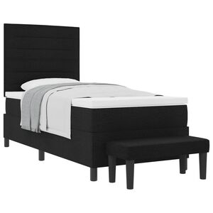 vidaXL &Kappa;&rho;&epsilon;&beta;ά&tau;&iota; &mu;&epsilon; &epsilon;&lambda;&alpha;&tau;ή&rho;&iota;&alpha; &mu;&epsilon; &kappa;&epsilon;&phi;&alpha;&lambda;ά&rho;&iota; &Mu;&alpha;ύ&rho;&omicron; 90 x 190 cm ύ&phi;&alpha;&sigma;&mu;&alpha;