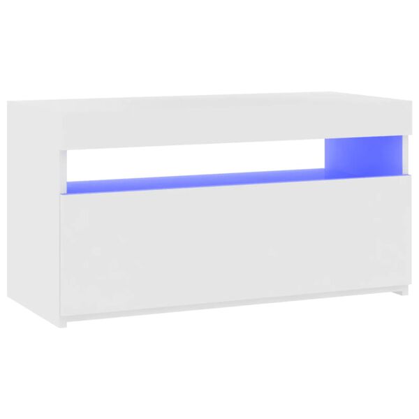 vidaXL Έπιπλο Τηλεόρασης με LED Λευκό 75 x 35 x 40 εκ.