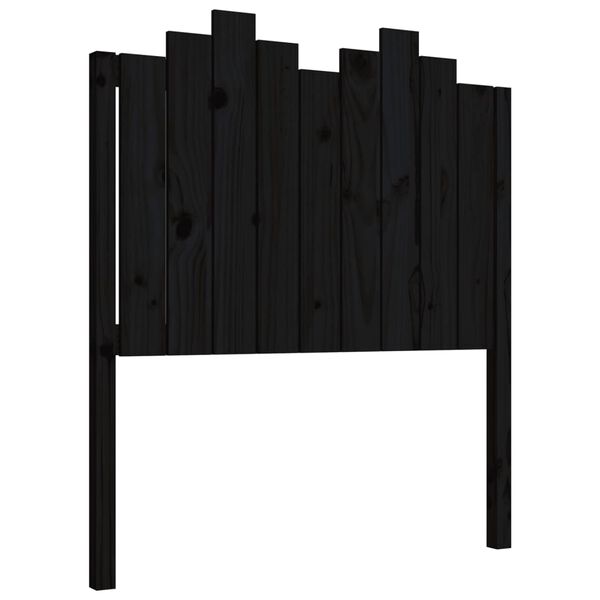 vidaXL Κεφαλάρι Κρεβατιού Μαύρο 96x4x110 εκ. από Μασίφ Ξύλο Πεύκου