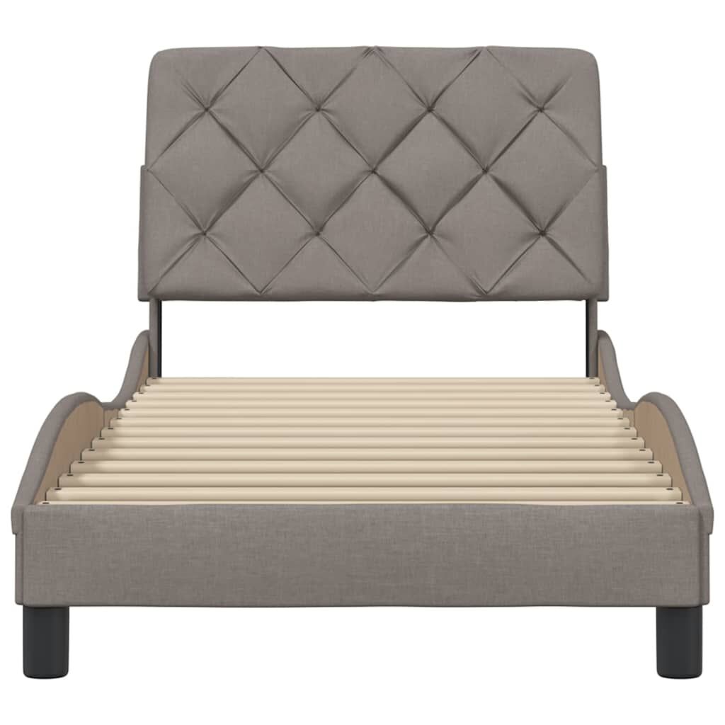 vidaXL Σκελετός Κρεβατιού Χωρίς Στρώμα Taupe 90x190 εκ. Υφασμάτινο