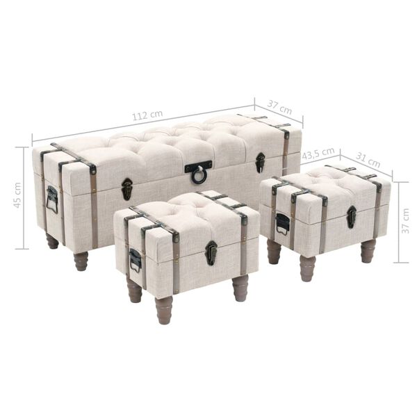 vidaXL Σετ Πάγκων Αποθήκευσης 3 τεμ. 112x37x45 εκ. Μασίφ Ξύλο / Ατσάλι