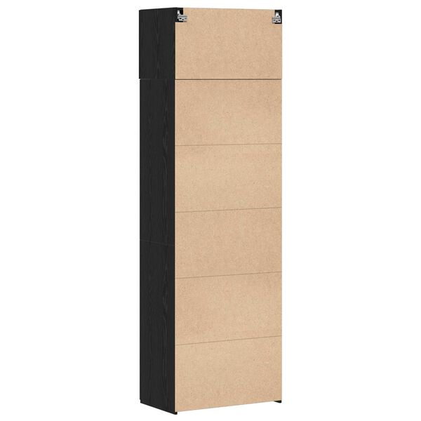 Ντουλάπι Αποθήκευσης vidaXL Μαύρος Δρύς 70x42.5x225 εκ. Επεξεργασμένο Ξύλο