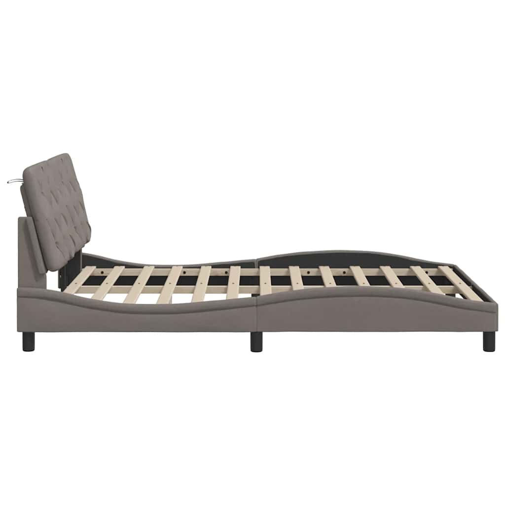 vidaXL Σκελετός Κρεβατιού Χωρίς Στρώμα Taupe 120x200 εκ. Υφασμάτινο