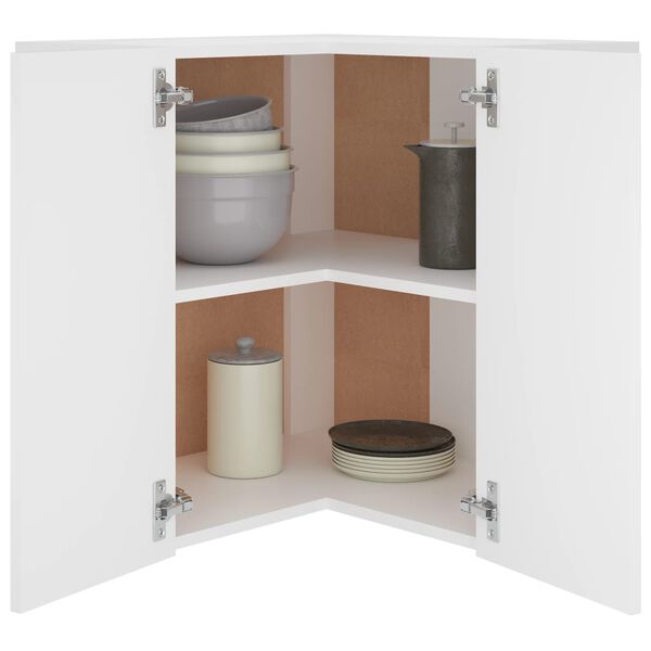 vidaXL Ντουλάπι Γωνία Κρεμαστό Lyon Λευκό 57x57x60 εκ. από Επεξ. Ξύλο