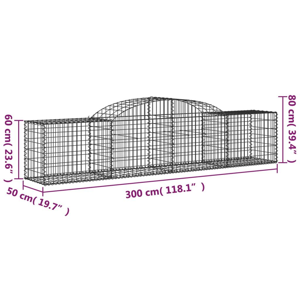 vidaXL Συρματοκιβώτιο Τοξωτό 300x50x60/80εκ. από Γαλβανισμένο Χάλυβα