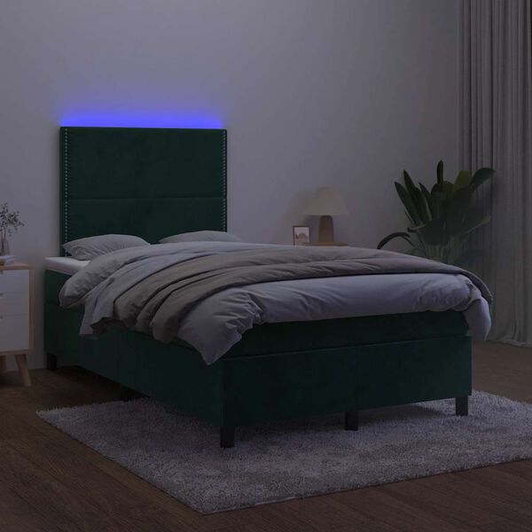 vidaXL &Kappa;&rho;&epsilon;&beta;ά&tau;&iota; Boxspring &mu;&epsilon; &Sigma;&tau;&rho;ώ&mu;&alpha; & LED &Sigma;&kappa;. &Pi;&rho;ά&sigma;&iota;&nu;&omicron; 120x190&epsilon;&kappa; &Beta;&epsilon;&lambda;&omicron;ύ&delta;&omicron;