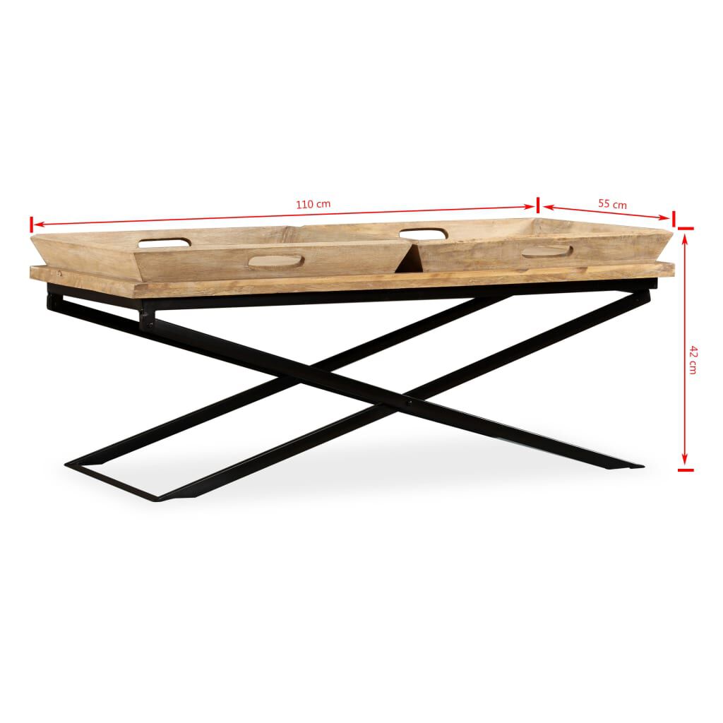 vidaXL Τραπεζάκι Σαλονιού 110 x 55 x 42 εκ. από Μασίφ Ξύλο Μάνγκο
