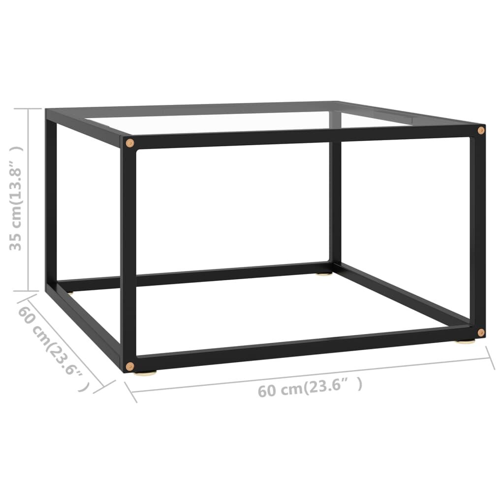 vidaXL Τραπεζάκι Σαλονιού Μαύρο 60 x 60 x 35 εκ. με Ψημένο Γυαλί