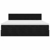 vidaXL Οθωμανικό κρεβάτι με στρώμα & LEDs Μαύρο 160x200cm Velvet