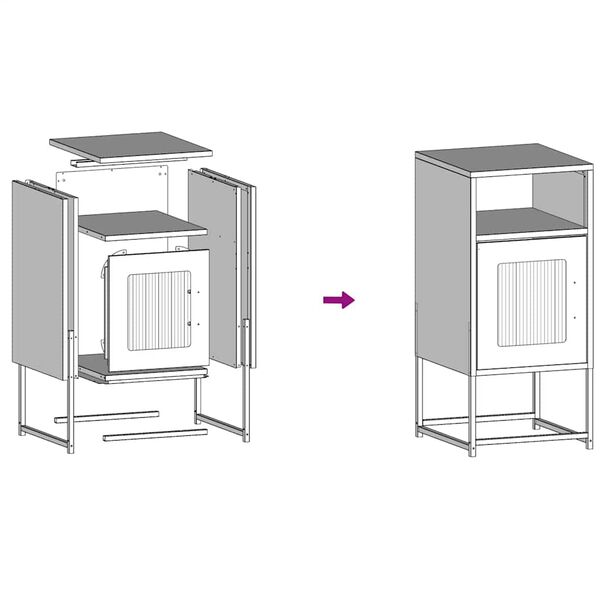 vidaXL Κομοδίνο ροζ 36x39x78 cm από χάλυβα ψυχρής έλασης