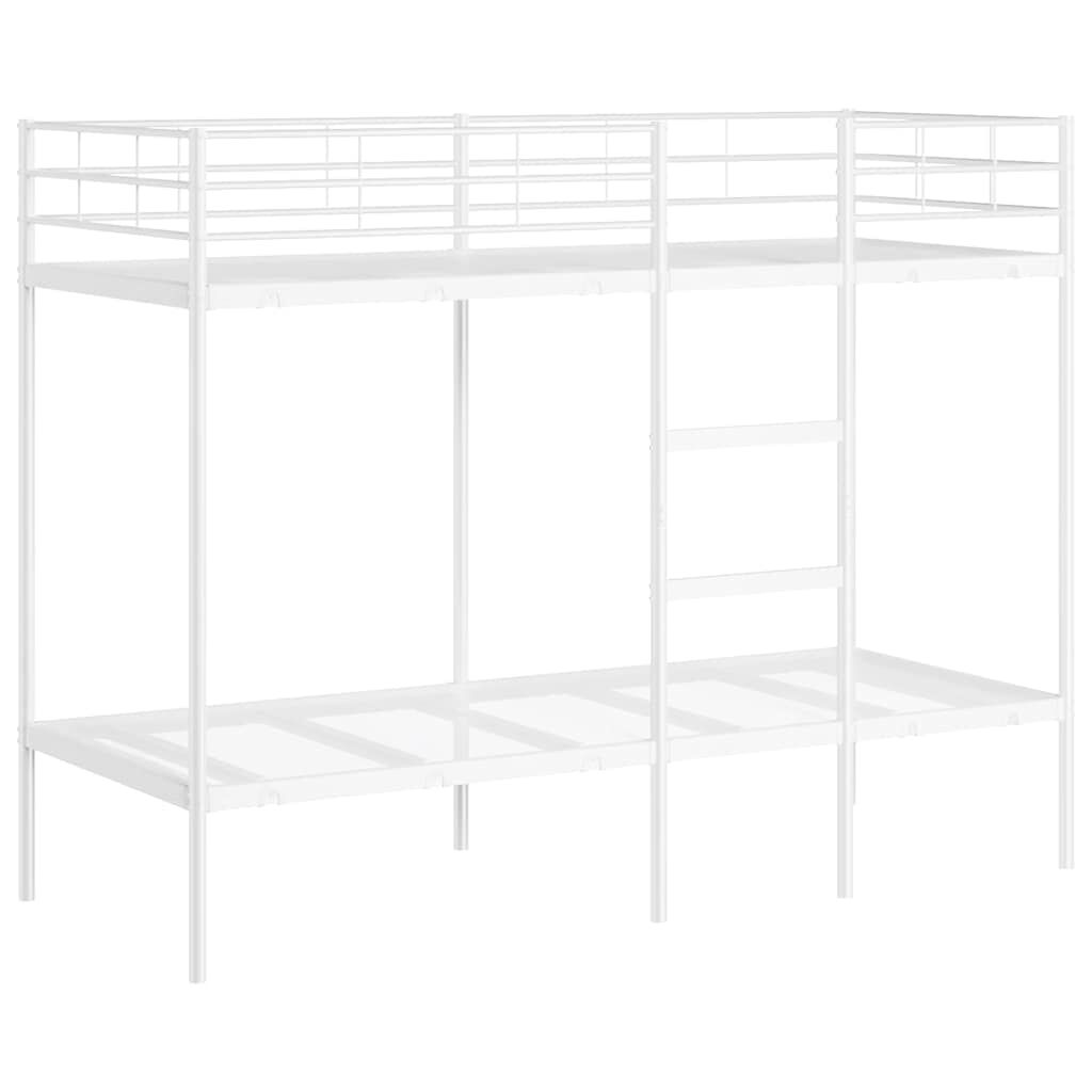 vidaXL Κουκέτα χωρίς στρώμα Λευκό 75x190 cm Ατσάλι