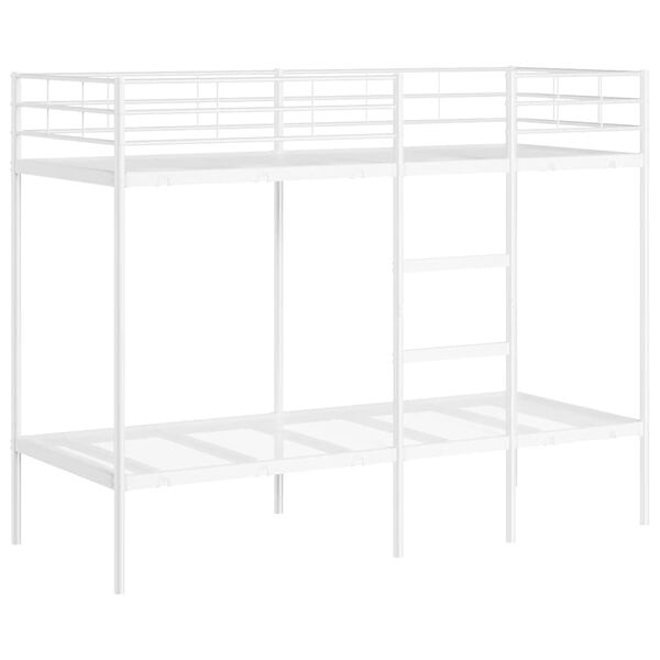 vidaXL Κουκέτα χωρίς στρώμα Λευκό 75x190 cm Ατσάλι