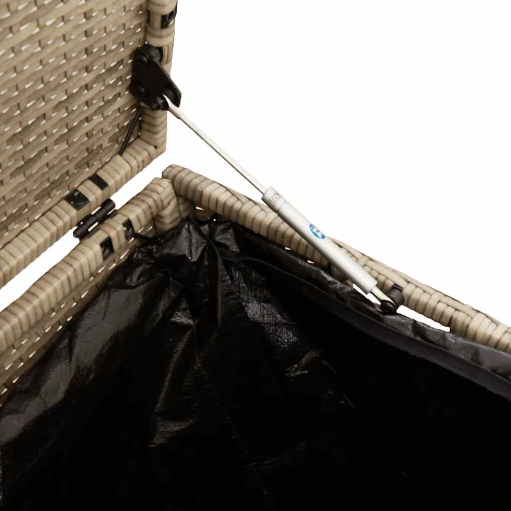 vidaXL Box αποθήκευσης κήπου Μπεζ 110x50x58 cm Poly Rattan