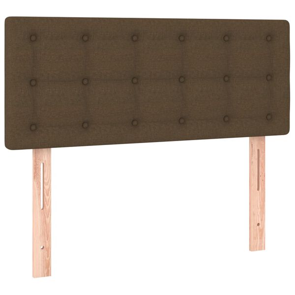 vidaXL Κρεβάτι Boxspring με Στρώμα Σκούρο Καφέ 100x200 εκ. Υφασμάτινο