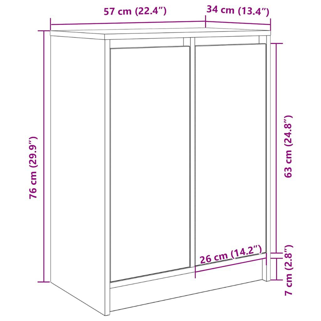 vidaXL Παπουτσοθήκη Λευκή 57x34x76 εκ. από Επεξεργασμένο Ξύλο